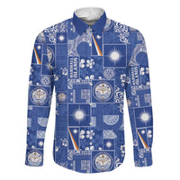 Marshall Islands Merry Christmas Family Matching Off The Shoulder Long Sleeve Dress and Hawaiian Shirt Pacific Patchwork Xmas Vibes - Polynesian Pride