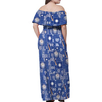 Marshall Islands Merry Christmas Family Matching Off Shoulder Maxi Dress and Hawaiian Shirt Pacific Patchwork Xmas Vibes - Polynesian Pride