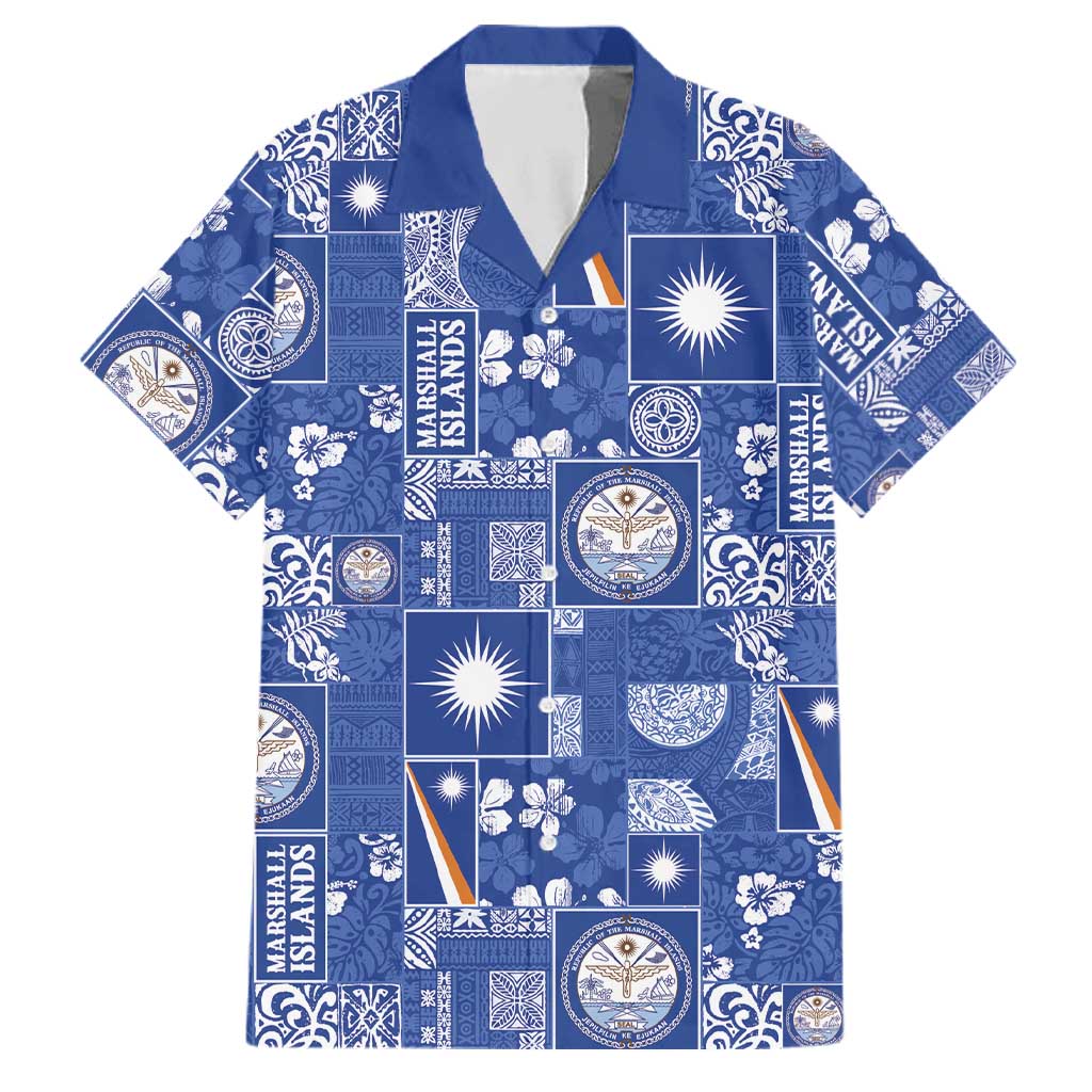 Marshall Islands Merry Christmas Family Matching Tank Maxi Dress and Hawaiian Shirt Pacific Patchwork Xmas Vibes - Polynesian Pride