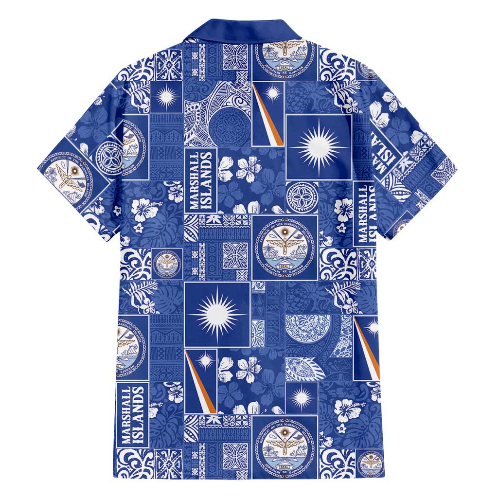 Marshall Islands Merry Christmas Family Matching Tank Maxi Dress and Hawaiian Shirt Pacific Patchwork Xmas Vibes - Polynesian Pride