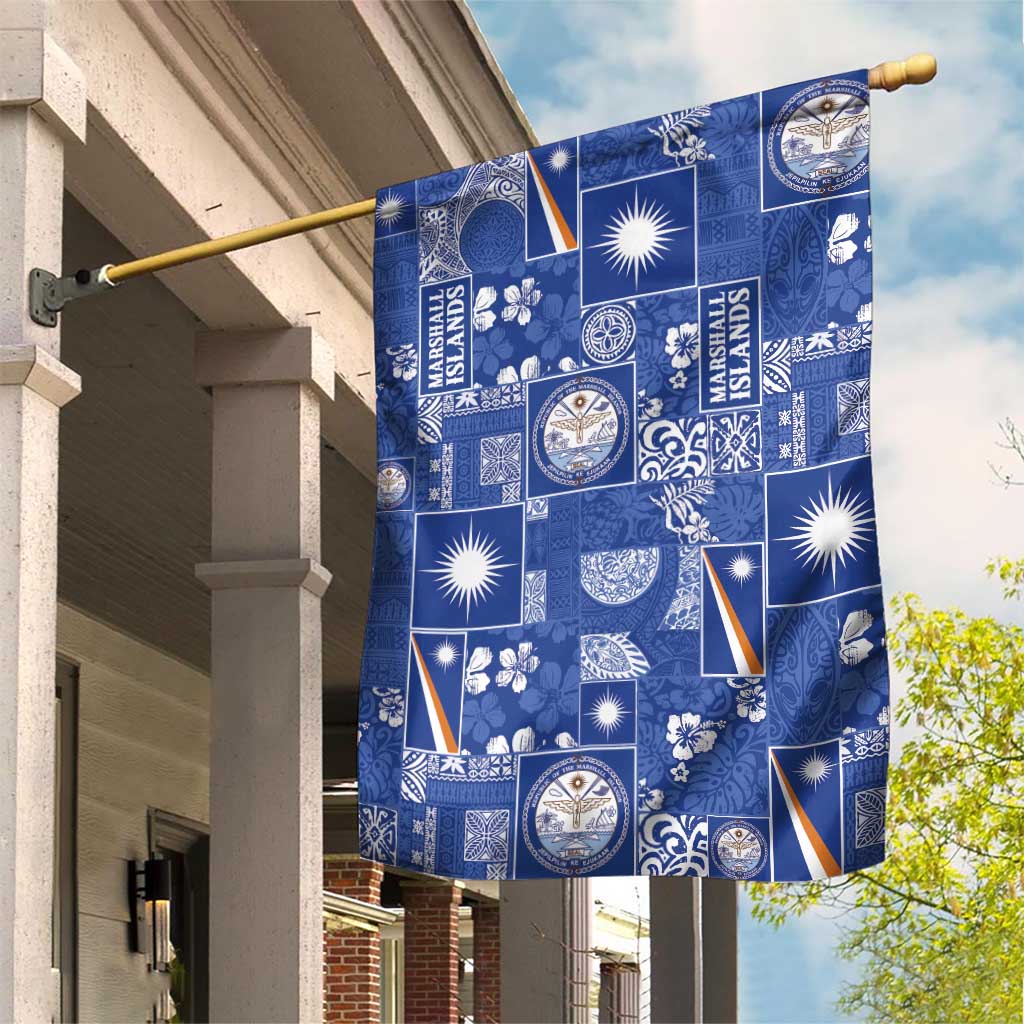 Marshall Islands Merry Christmas Garden Flag Pacific Patchwork Xmas Vibes - Polynesian Pride