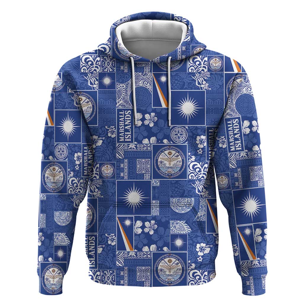 Marshall Islands Merry Christmas Hoodie Pacific Patchwork Xmas Vibes - Polynesian Pride