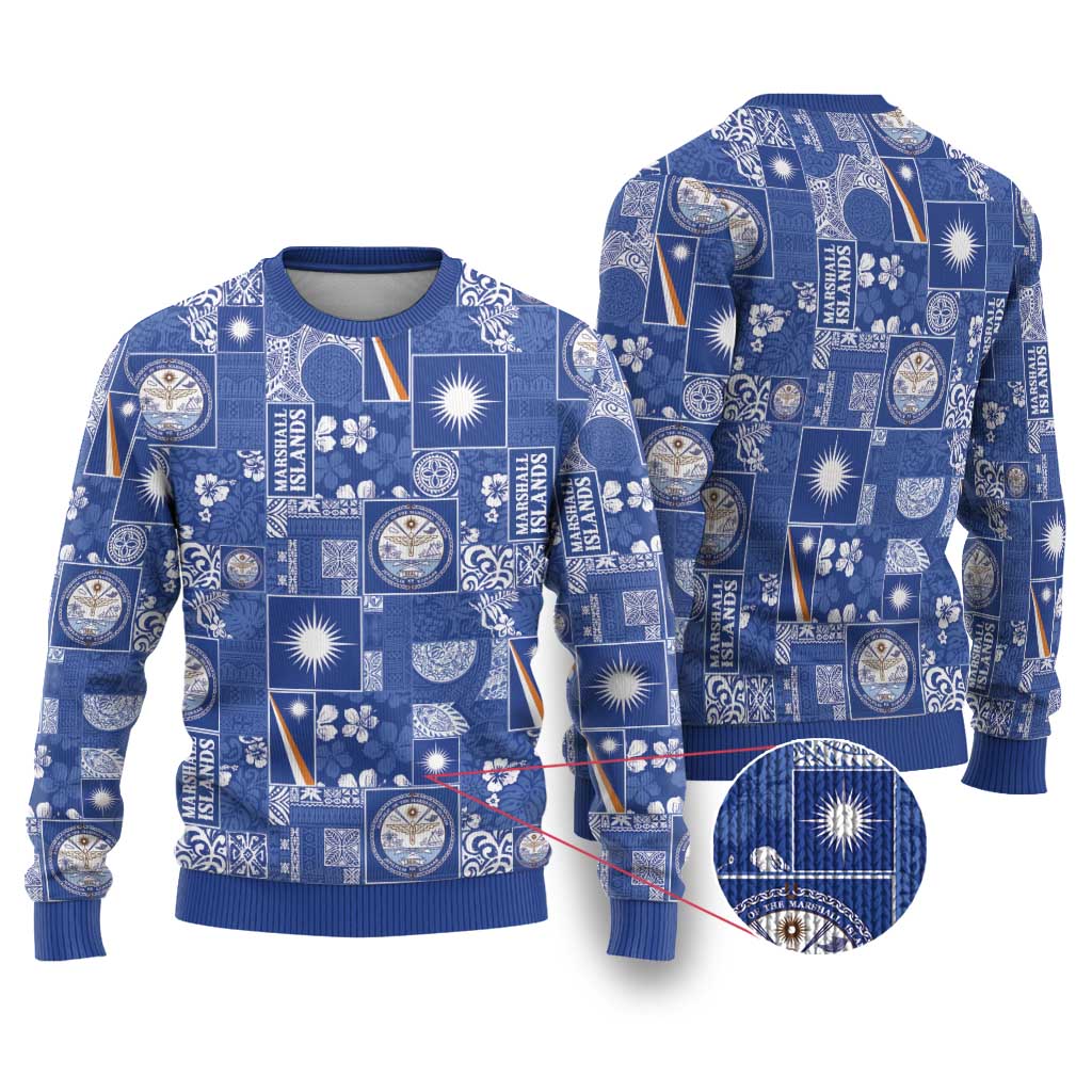 Marshall Islands Merry Christmas Ugly Christmas Sweater Pacific Patchwork Xmas Vibes - Polynesian Pride
