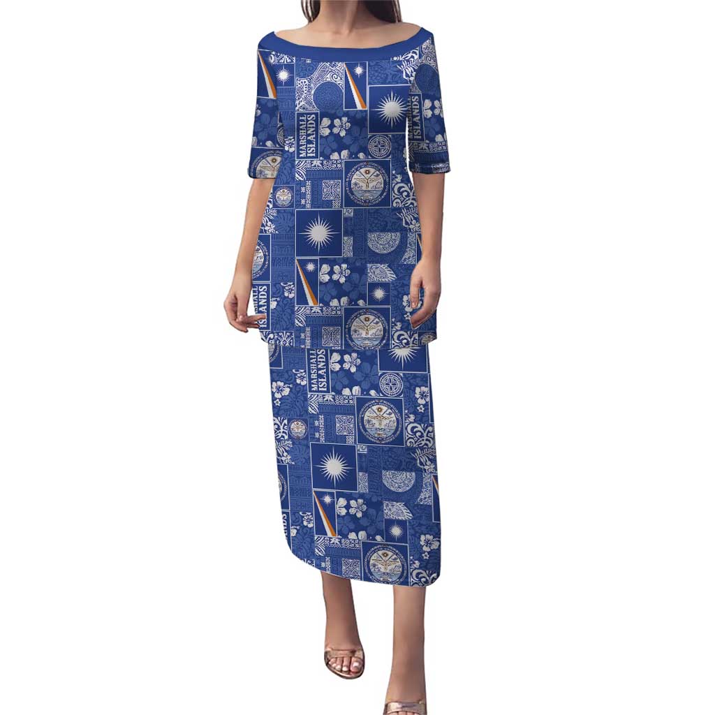 Marshall Islands Merry Christmas Puletasi Pacific Patchwork Xmas Vibes - Polynesian Pride