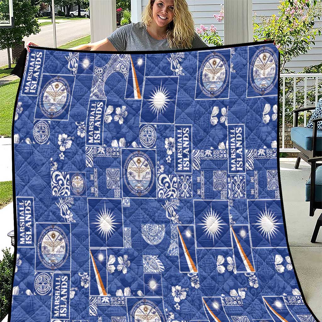 Marshall Islands Merry Christmas Quilt Pacific Patchwork Xmas Vibes LT9 Blue - Polynesian Pride
