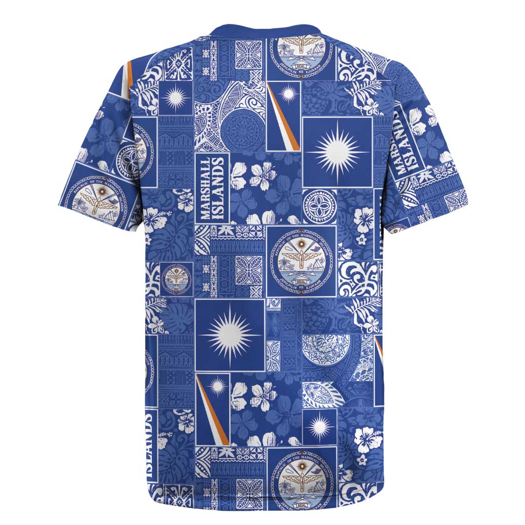 Marshall Islands Merry Christmas Rugby Jersey Pacific Patchwork Xmas Vibes - Polynesian Pride