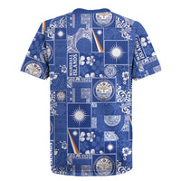 Marshall Islands Merry Christmas Rugby Jersey Pacific Patchwork Xmas Vibes - Polynesian Pride