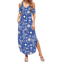 Marshall Islands Merry Christmas Summer Maxi Dress Pacific Patchwork Xmas Vibes - Polynesian Pride
