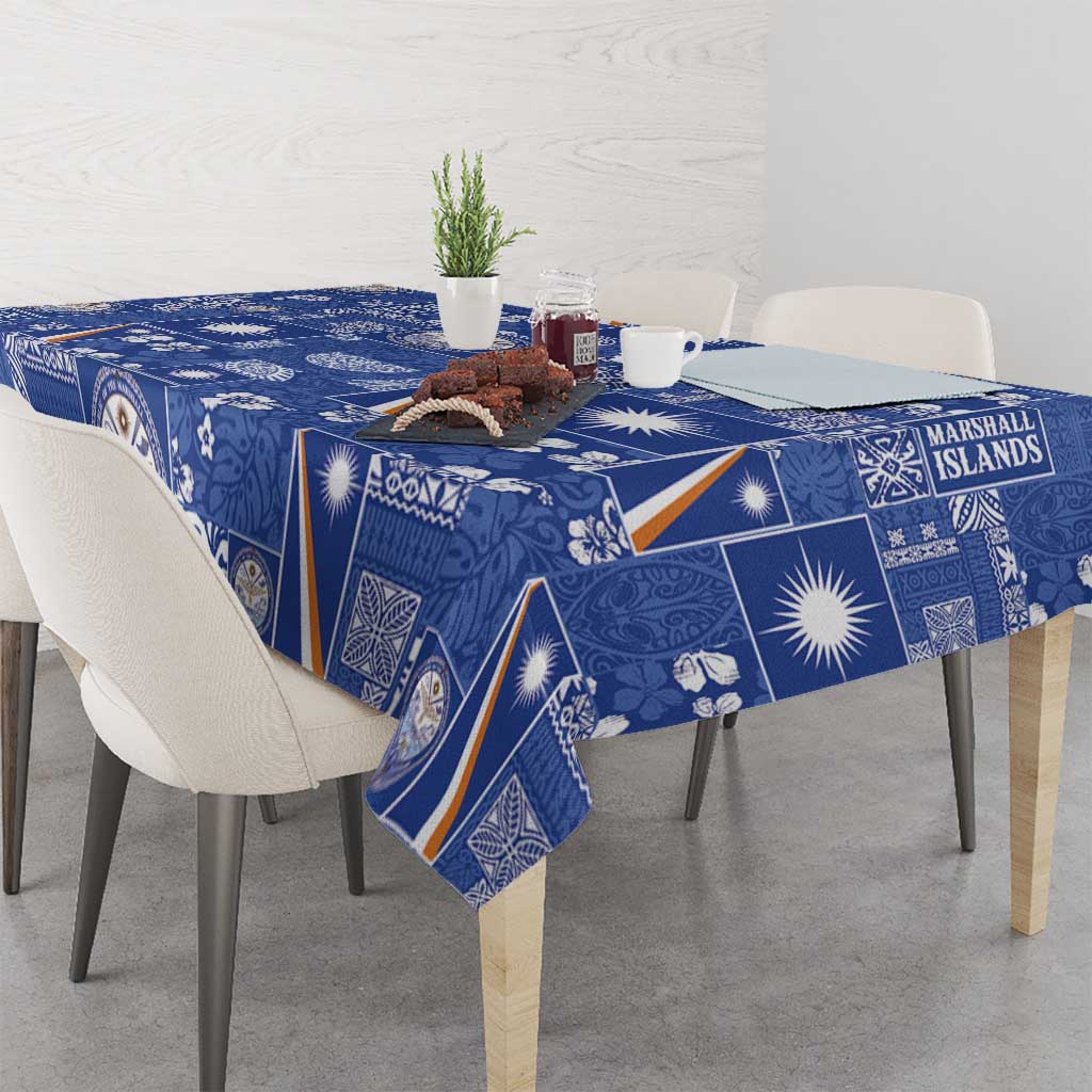 Marshall Islands Merry Christmas Tablecloth Pacific Patchwork Xmas Vibes - Polynesian Pride