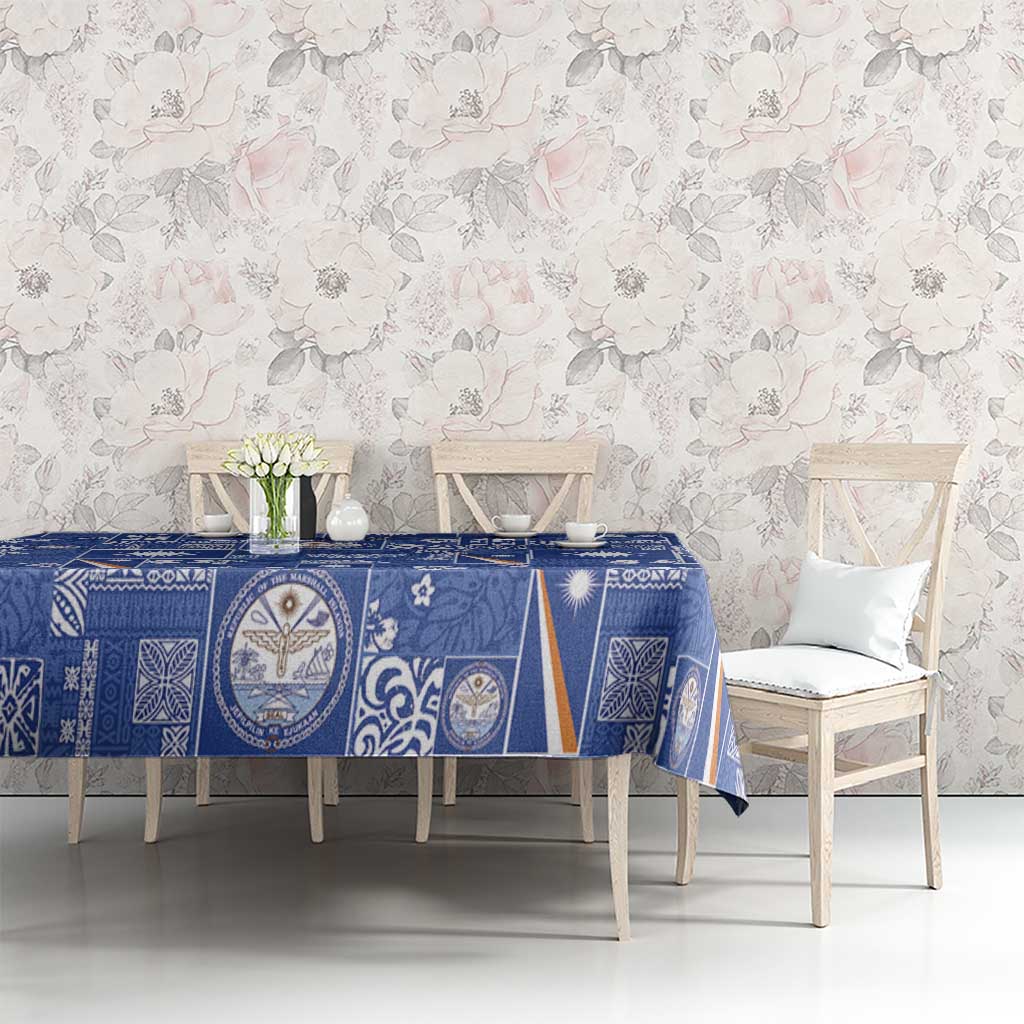 Marshall Islands Merry Christmas Tablecloth Pacific Patchwork Xmas Vibes - Polynesian Pride