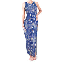Marshall Islands Merry Christmas Tank Maxi Dress Pacific Patchwork Xmas Vibes - Polynesian Pride