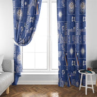 Marshall Islands Merry Christmas Window Curtain Pacific Patchwork Xmas Vibes - Polynesian Pride