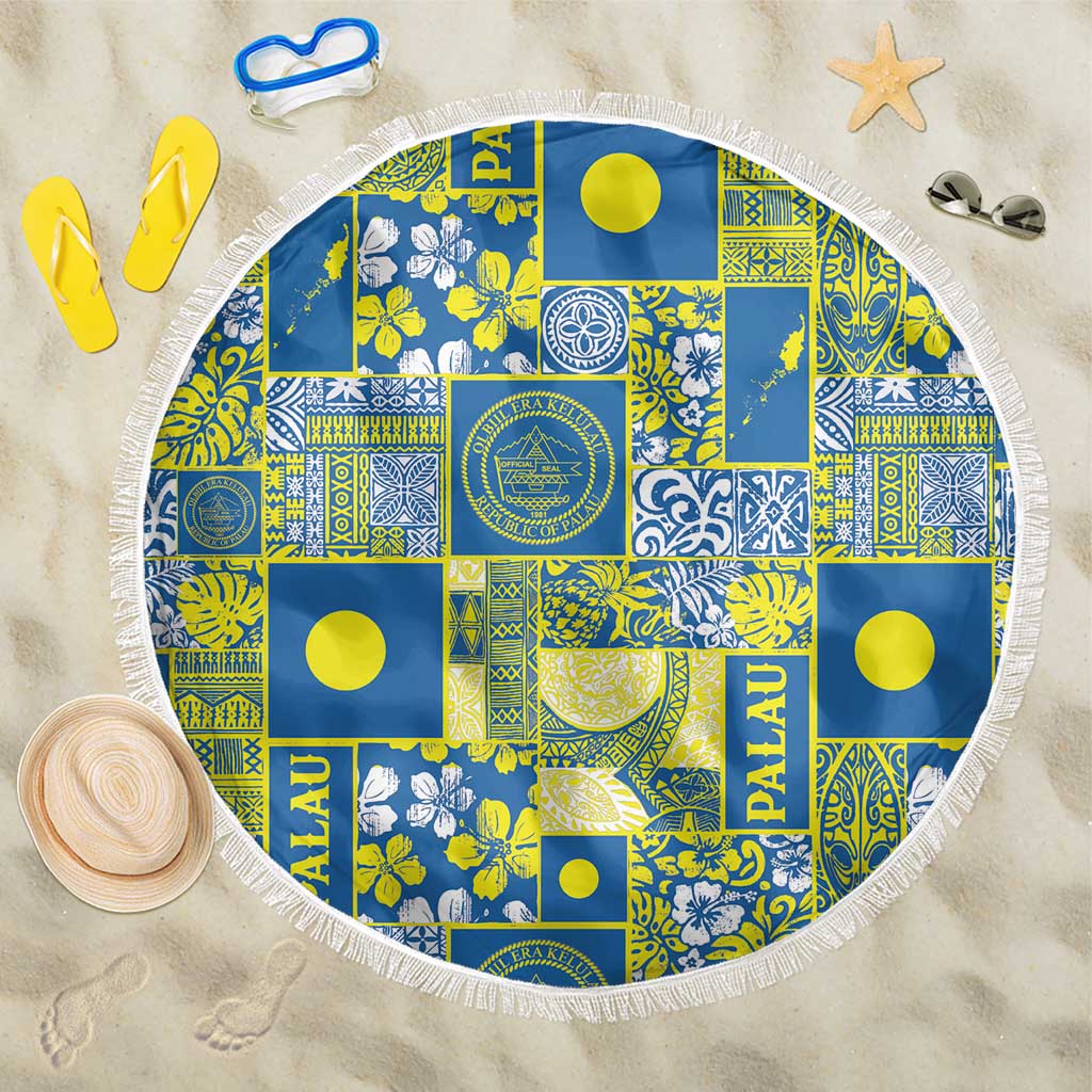 Palau Ungil Kurismas Beach Blanket Pacific Patchwork Xmas Vibes LT9 One Size 150cm Green - Polynesian Pride