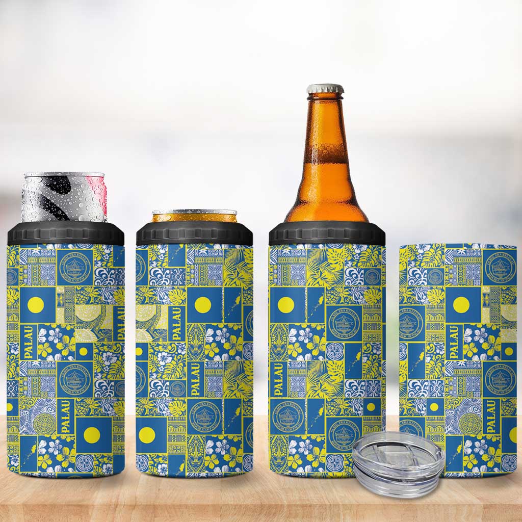 Palau Ungil Kurismas 4 in 1 Can Cooler Tumbler Pacific Patchwork Xmas Vibes - Polynesian Pride