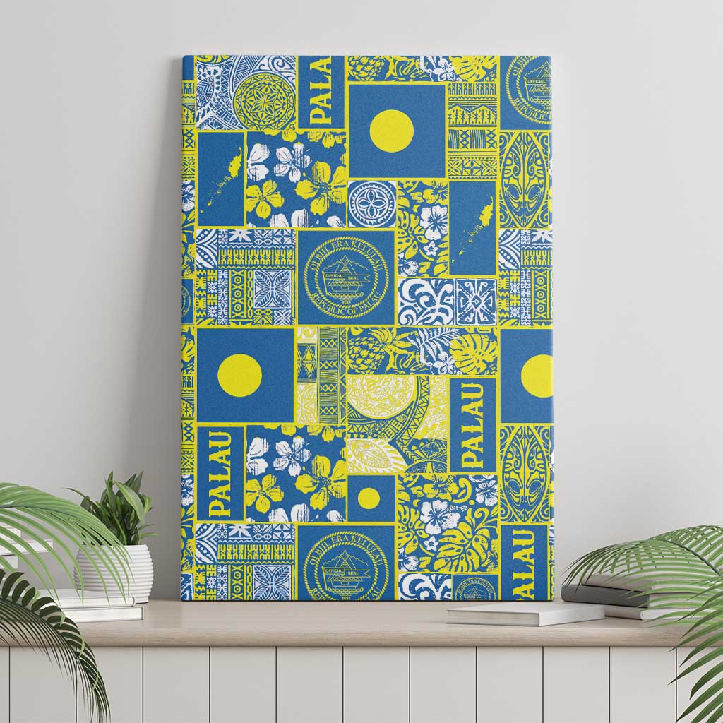Palau Ungil Kurismas Canvas Wall Art Pacific Patchwork Xmas Vibes - Polynesian Pride