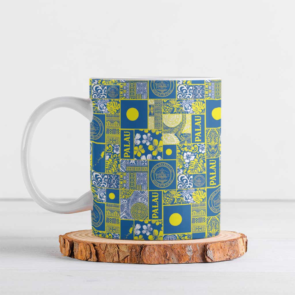 Palau Ungil Kurismas Ceramic Mug Pacific Patchwork Xmas Vibes LT9 Green - Polynesian Pride