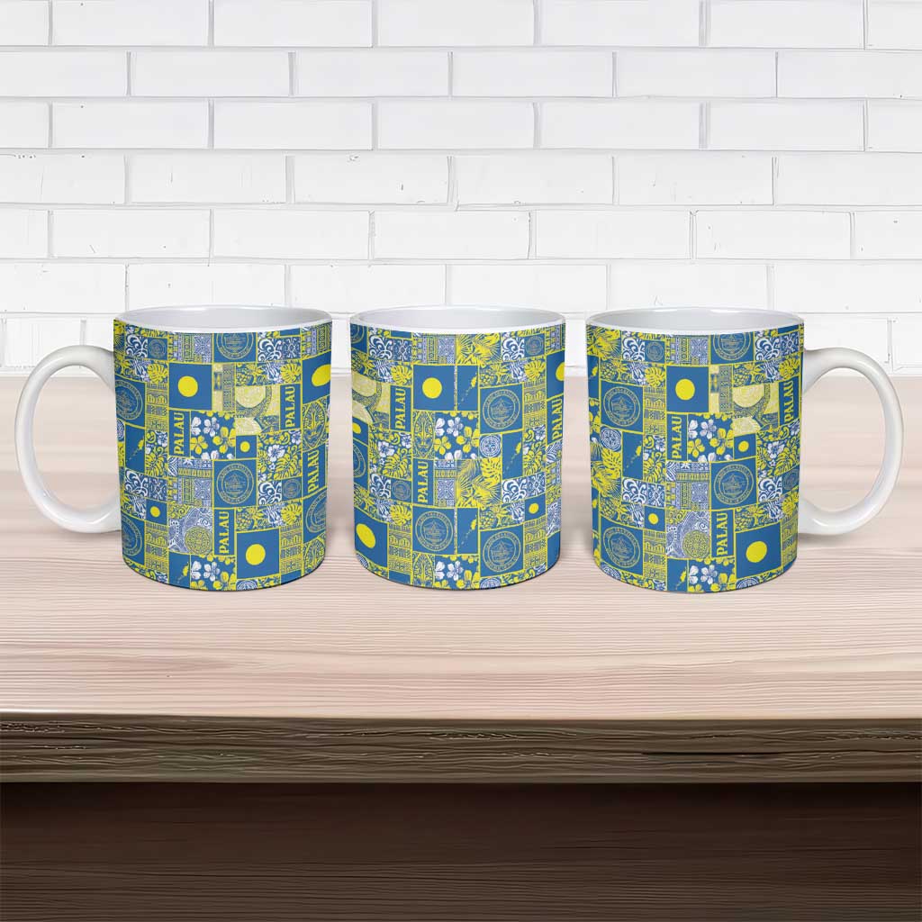 Palau Ungil Kurismas Ceramic Mug Pacific Patchwork Xmas Vibes - Polynesian Pride