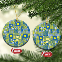 Palau Ungil Kurismas Ceramic Ornament Pacific Patchwork Xmas Vibes - Polynesian Pride