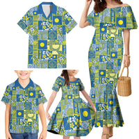 Palau Ungil Kurismas Family Matching Mermaid Dress and Hawaiian Shirt Pacific Patchwork Xmas Vibes - Polynesian Pride