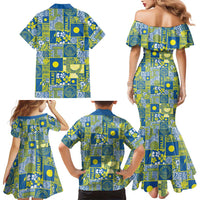 Palau Ungil Kurismas Family Matching Mermaid Dress and Hawaiian Shirt Pacific Patchwork Xmas Vibes - Polynesian Pride