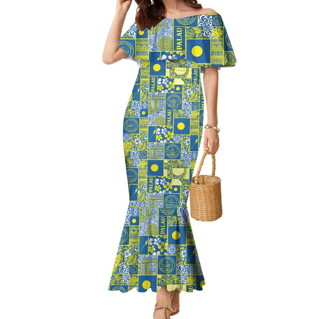 Palau Ungil Kurismas Family Matching Mermaid Dress and Hawaiian Shirt Pacific Patchwork Xmas Vibes - Polynesian Pride