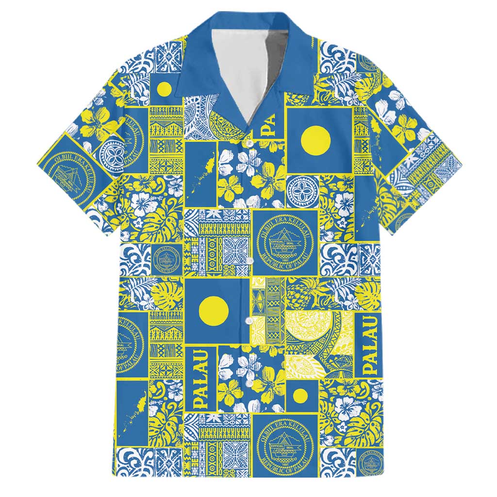 Palau Ungil Kurismas Family Matching Off Shoulder Maxi Dress and Hawaiian Shirt Pacific Patchwork Xmas Vibes - Polynesian Pride