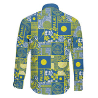 Palau Ungil Kurismas Family Matching Off Shoulder Short Dress and Hawaiian Shirt Pacific Patchwork Xmas Vibes - Polynesian Pride