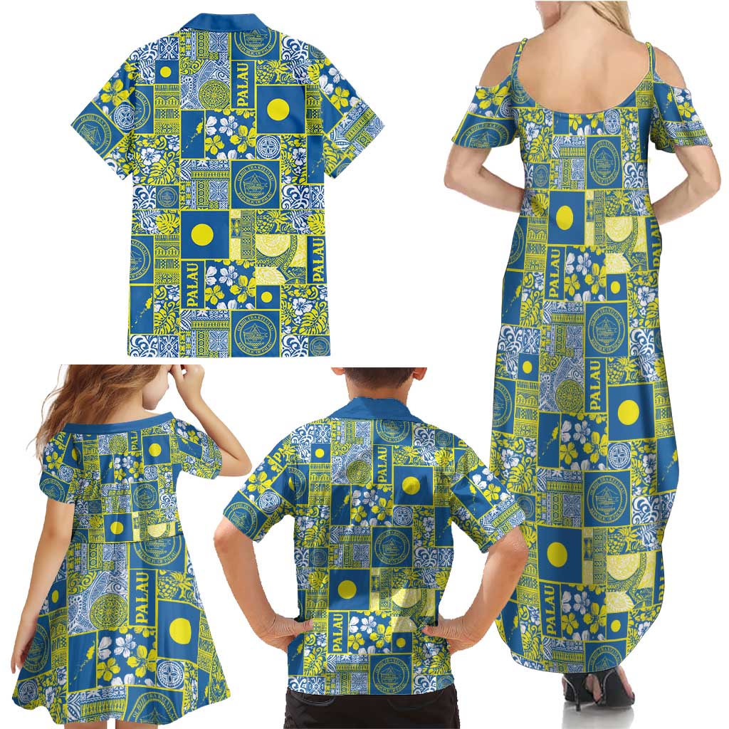 Palau Ungil Kurismas Family Matching Summer Maxi Dress and Hawaiian Shirt Pacific Patchwork Xmas Vibes - Polynesian Pride