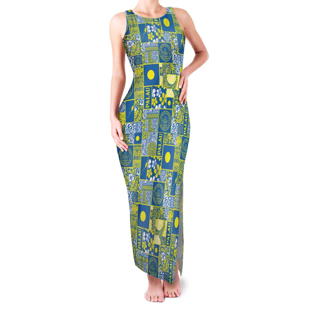 Palau Ungil Kurismas Family Matching Tank Maxi Dress and Hawaiian Shirt Pacific Patchwork Xmas Vibes - Polynesian Pride