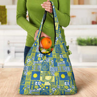 Palau Ungil Kurismas Grocery Bag Pacific Patchwork Xmas Vibes - Polynesian Pride