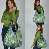 Palau Ungil Kurismas Grocery Bag Pacific Patchwork Xmas Vibes - Polynesian Pride