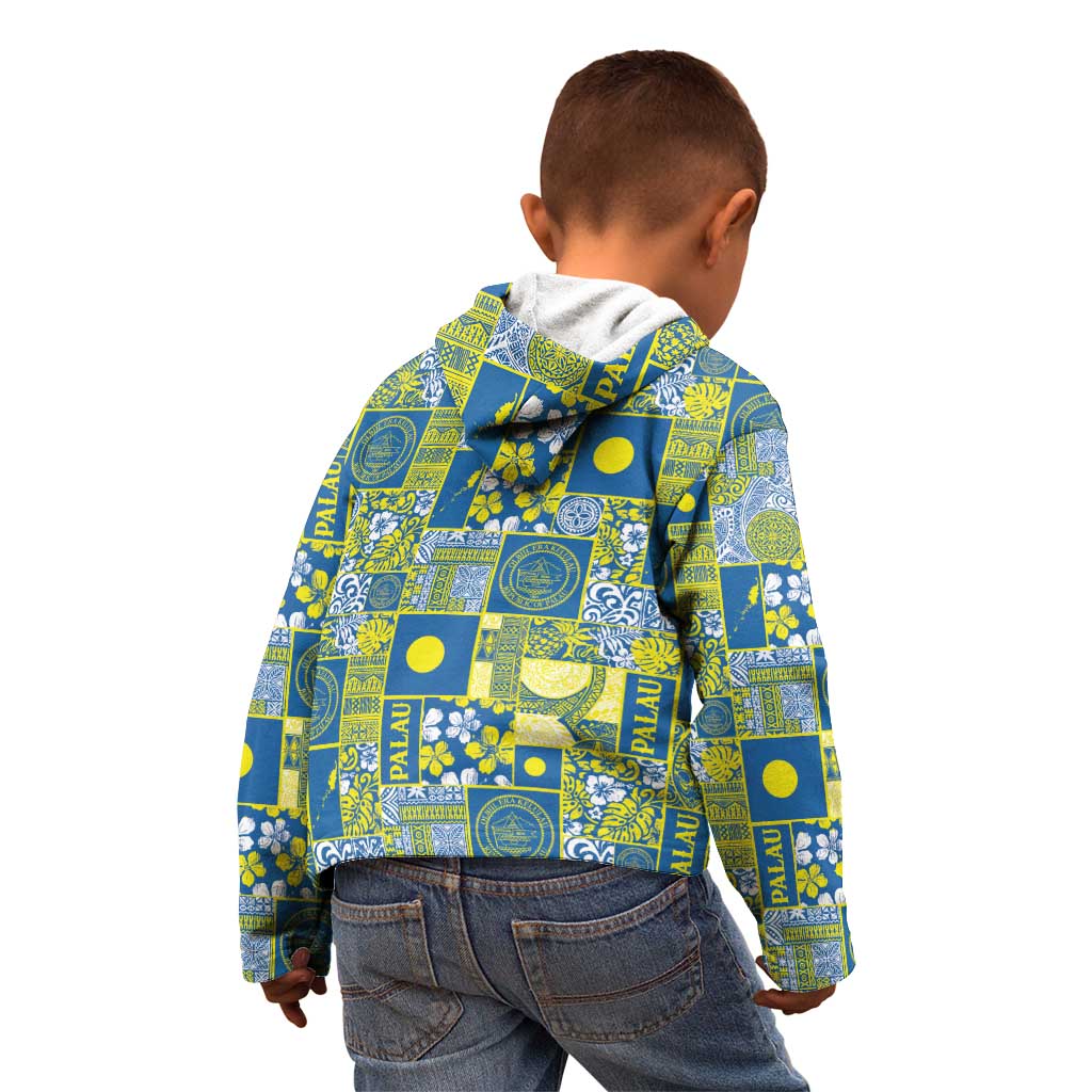 Palau Ungil Kurismas Kid Hoodie Pacific Patchwork Xmas Vibes - Polynesian Pride