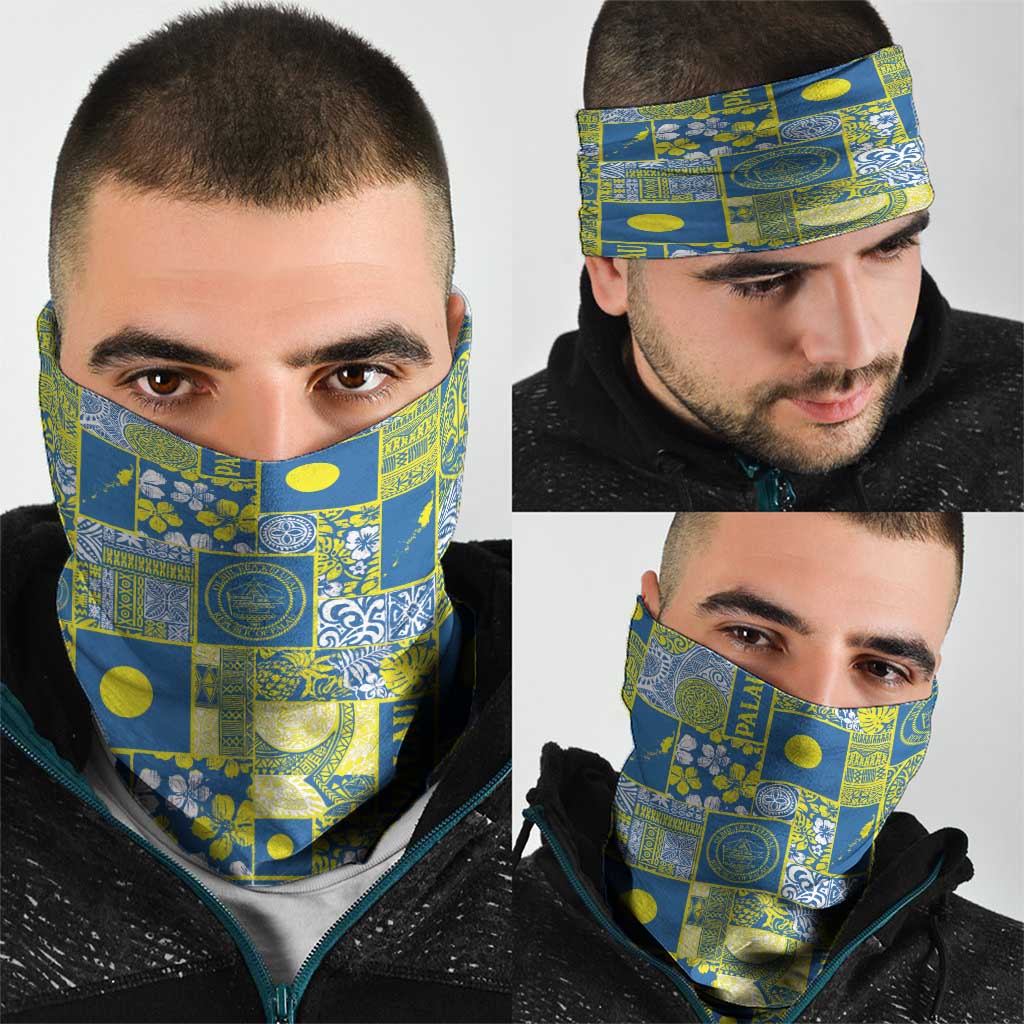 Palau Ungil Kurismas Neck Gaiter Pacific Patchwork Xmas Vibes - Polynesian Pride