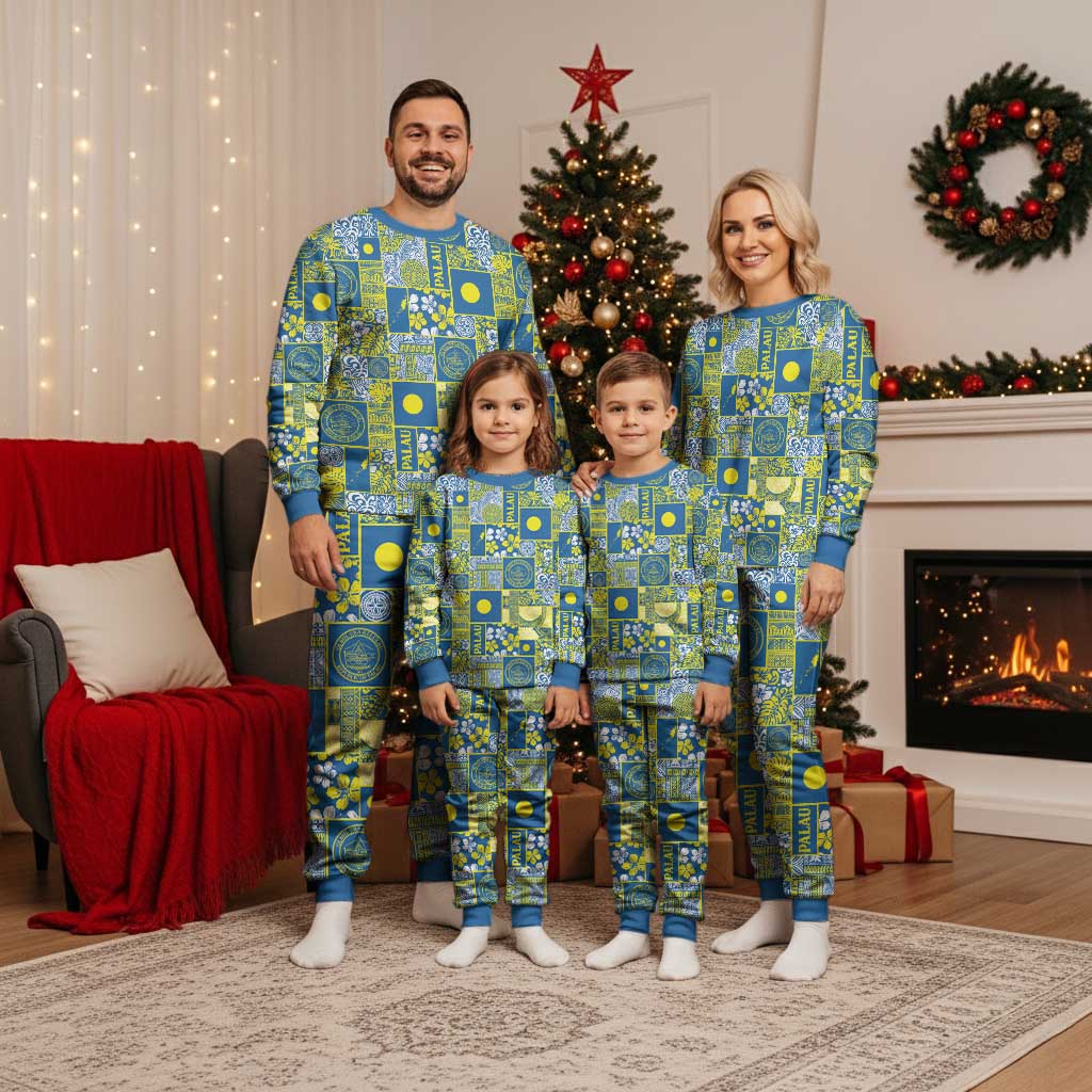 Palau Ungil Kurismas Christmas Pajama Set Pacific Patchwork Xmas Vibes - Polynesian Pride
