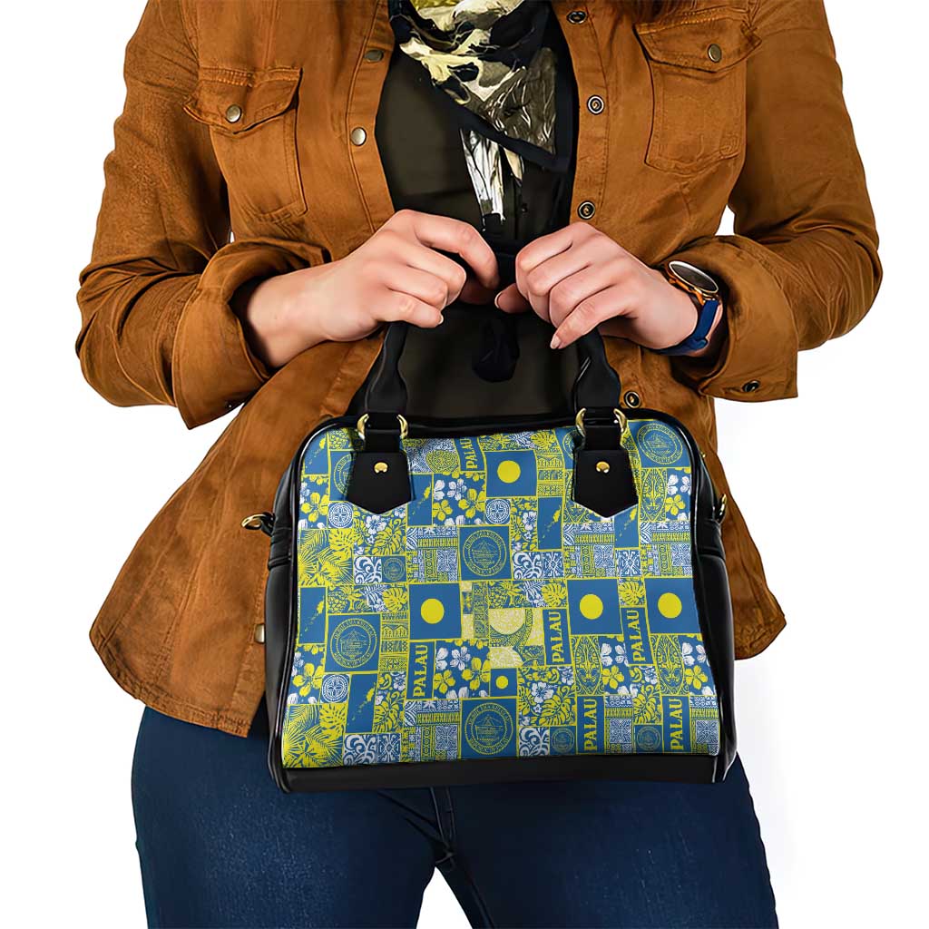 Palau Ungil Kurismas Shoulder Handbag Pacific Patchwork Xmas Vibes - Polynesian Pride