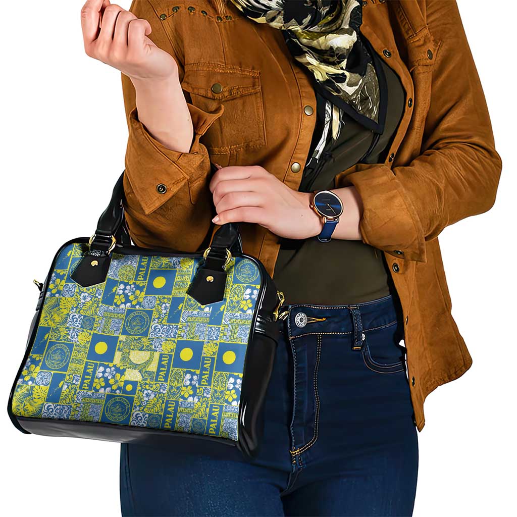 Palau Ungil Kurismas Shoulder Handbag Pacific Patchwork Xmas Vibes - Polynesian Pride