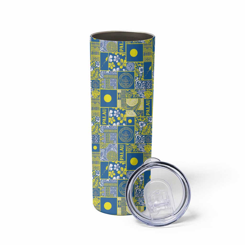 Palau Ungil Kurismas Skinny Tumbler Pacific Patchwork Xmas Vibes - Polynesian Pride