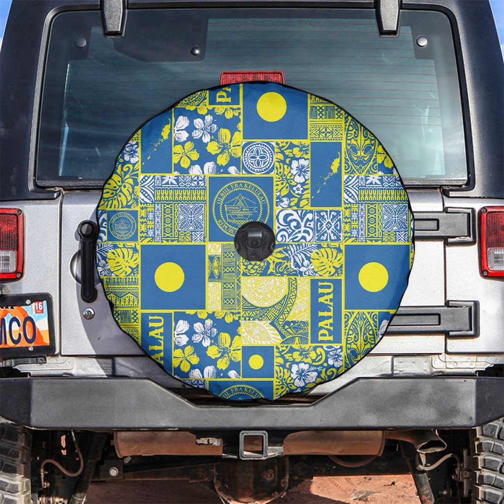 Palau Ungil Kurismas Spare Tire Cover Pacific Patchwork Xmas Vibes LT9 Green - Polynesian Pride