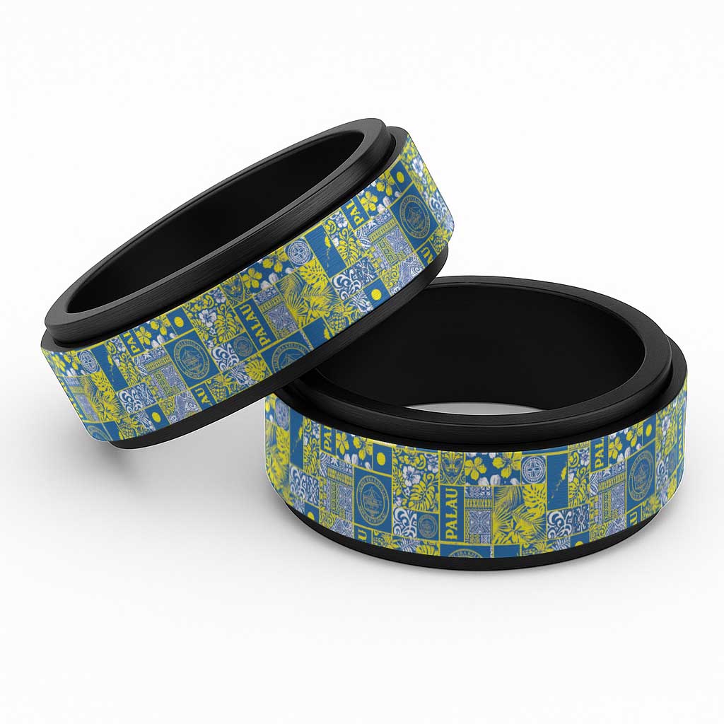 Palau Ungil Kurismas Spinner Ring Pacific Patchwork Xmas Vibes - Polynesian Pride