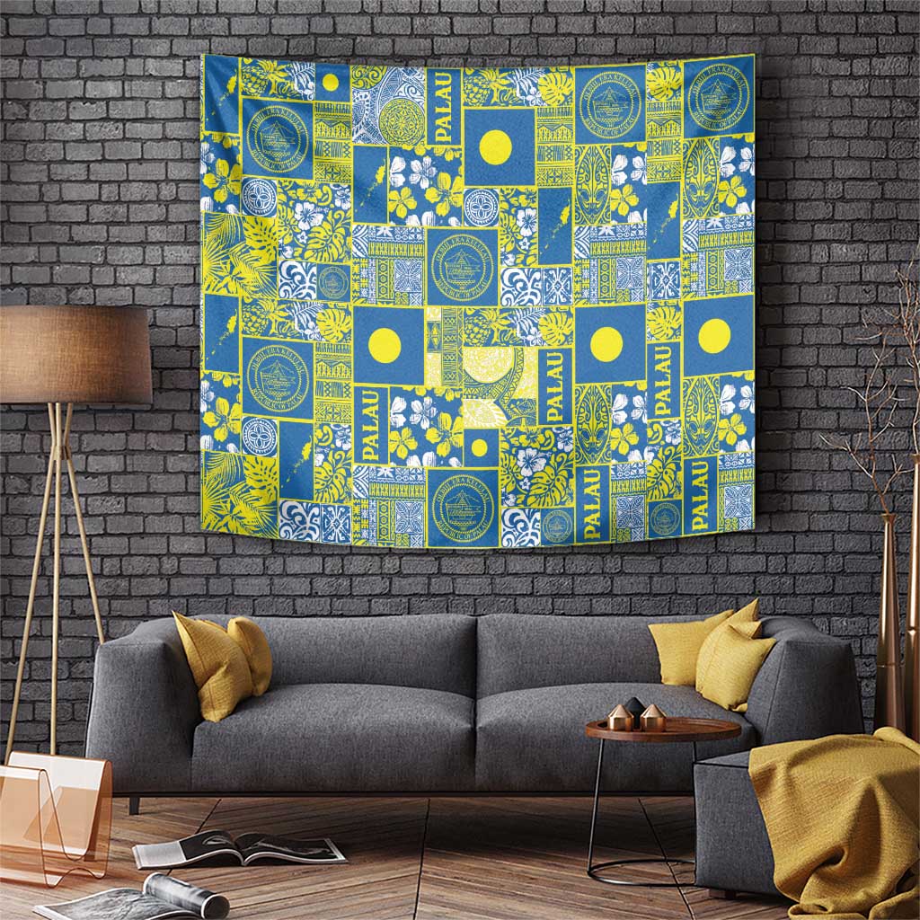 Palau Ungil Kurismas Tapestry Pacific Patchwork Xmas Vibes LT9 Green - Polynesian Pride