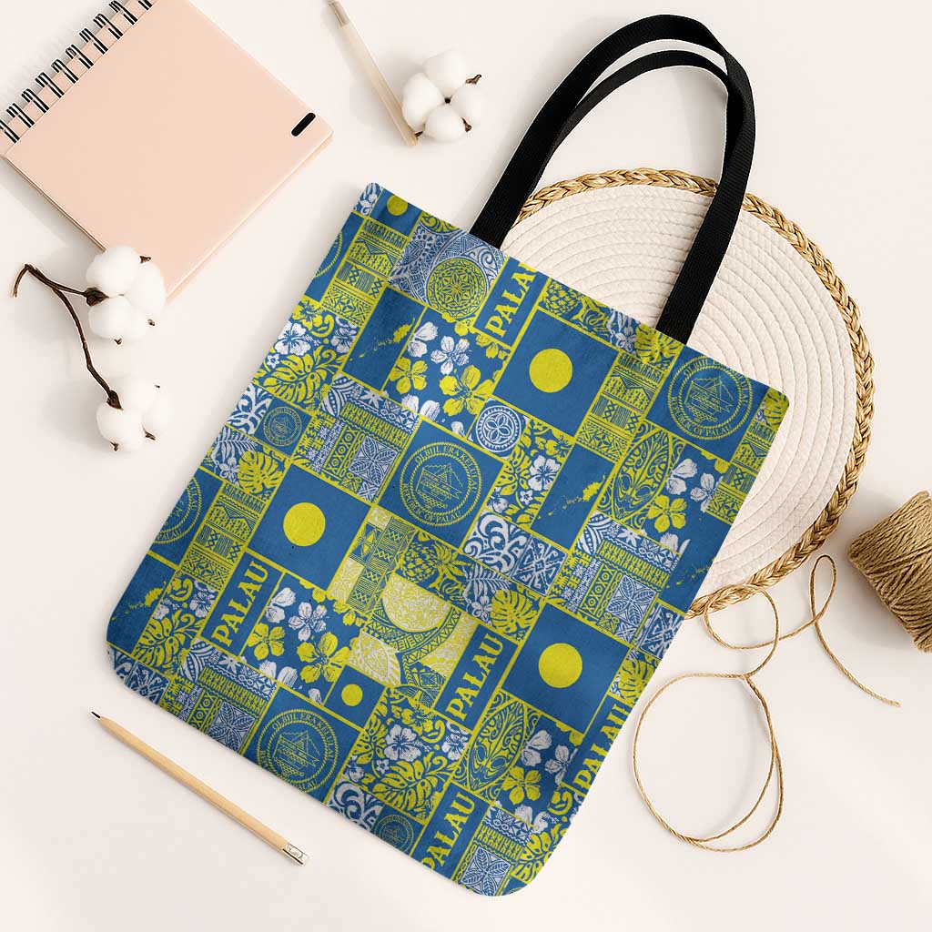 Palau Ungil Kurismas Tote Bag Pacific Patchwork Xmas Vibes - Polynesian Pride