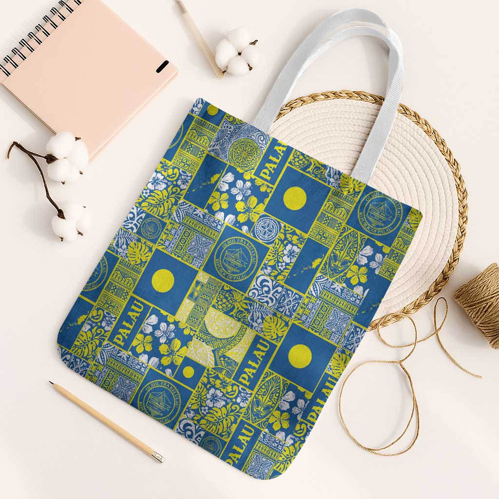 Palau Ungil Kurismas Tote Bag Pacific Patchwork Xmas Vibes - Polynesian Pride