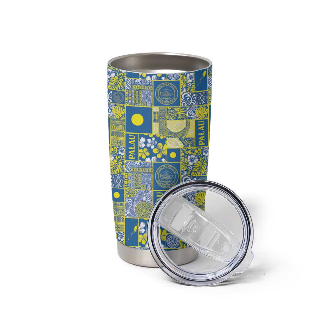 Palau Ungil Kurismas Tumbler Cup Pacific Patchwork Xmas Vibes - Polynesian Pride