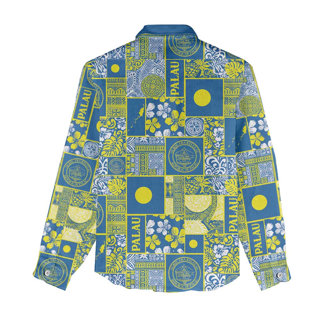 Palau Ungil Kurismas Women Casual Shirt Pacific Patchwork Xmas Vibes LT9 - Polynesian Pride