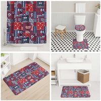 Red Samoa Manuia Le Kerisimasi Bathroom Set Pacific Patchwork Xmas Vibes LT9 - Polynesian Pride