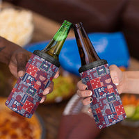 Red Samoa Manuia Le Kerisimasi 4 in 1 Can Cooler Tumbler Pacific Patchwork Xmas Vibes - Polynesian Pride