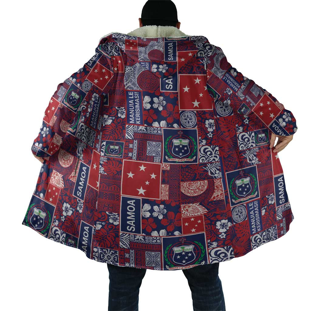 Red Samoa Manuia Le Kerisimasi Cloak Pacific Patchwork Xmas Vibes - Polynesian Pride