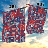 Red Samoa Manuia Le Kerisimasi Garden Flag Pacific Patchwork Xmas Vibes - Polynesian Pride