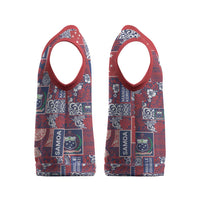 Red Samoa Manuia Le Kerisimasi Christmas Knitted V-Neck Vest Pacific Patchwork Xmas Vibes - Polynesian Pride