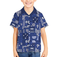 Blue Samoa Manuia Le Kerisimasi Hawaiian Shirt Pacific Patchwork Xmas Vibes - Polynesian Pride